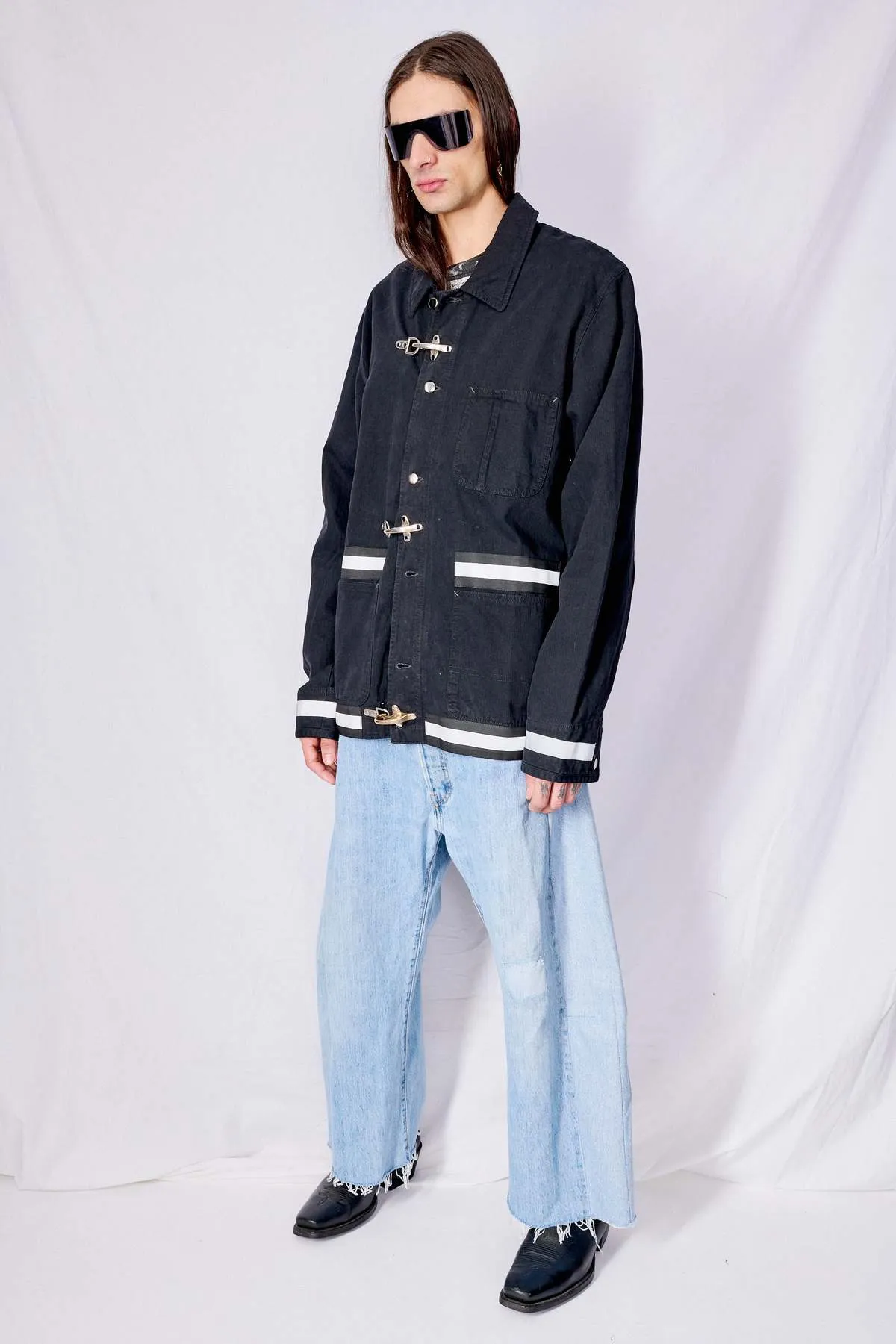 Fireman Field Coat - Black Railroad Denim