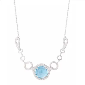 Giulietta 18K Gold & Swiss Blue Topaz Necklace with Diamonds