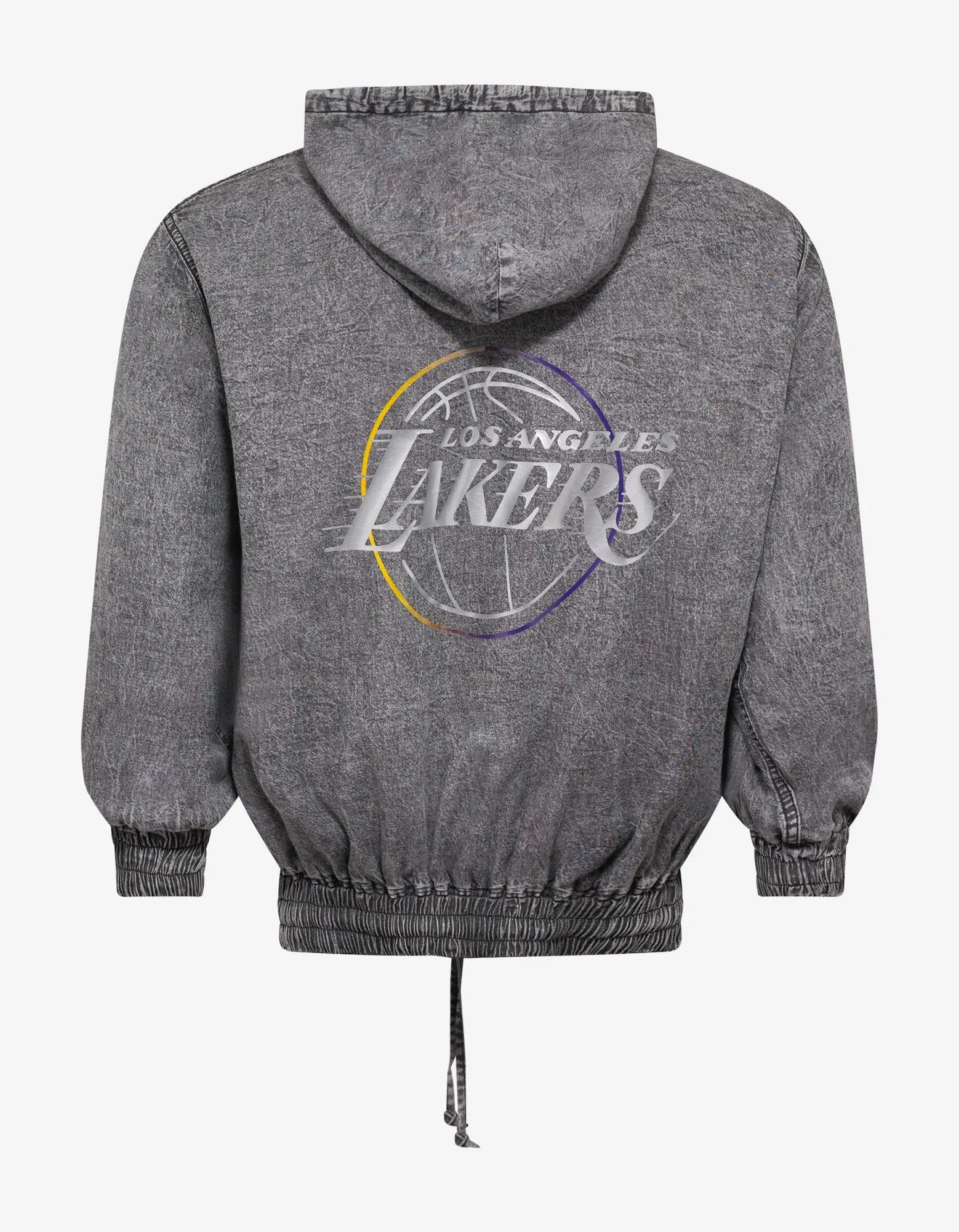 Grey Acid Wash LA Lakers Hoodie