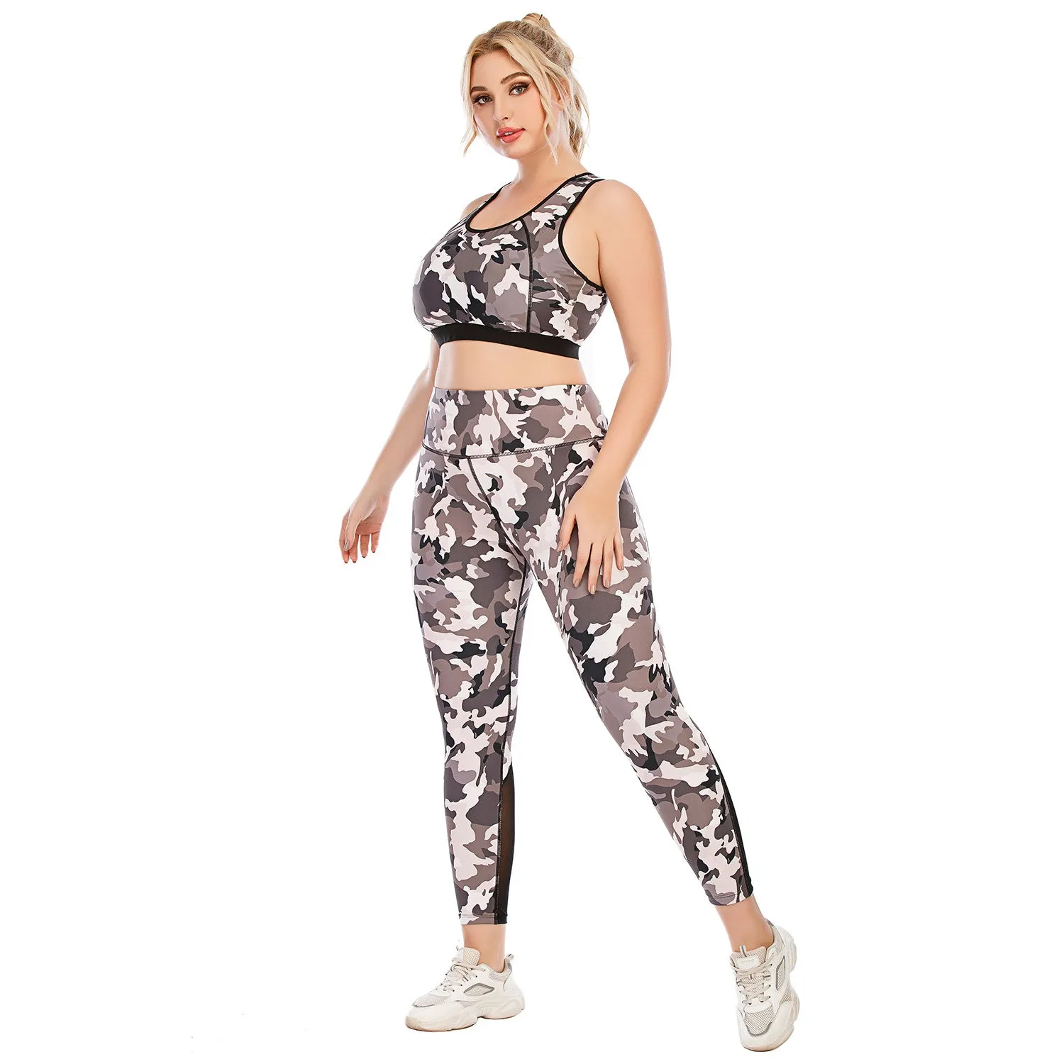 Gym suit plus size yoga  skinny Barbie pants sports bra with zip pocket12079+12080