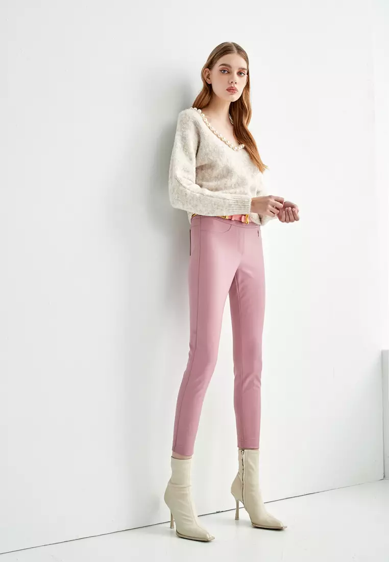 iROO Pink Basic Skinny Pants