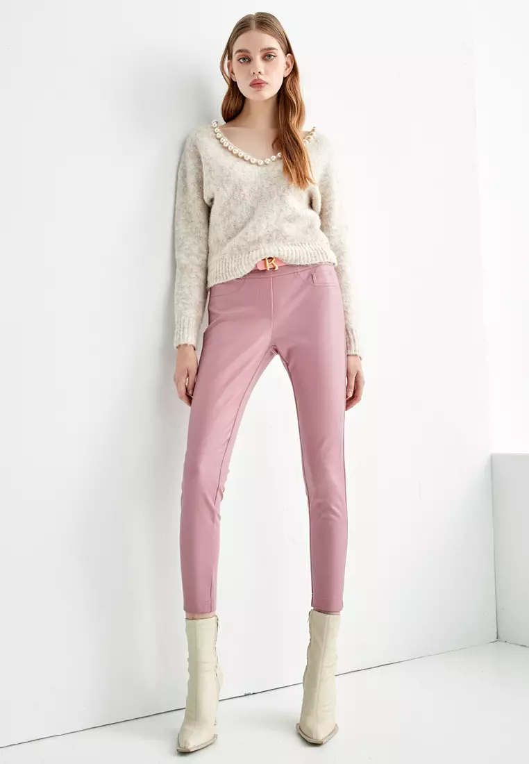 iROO Pink Basic Skinny Pants