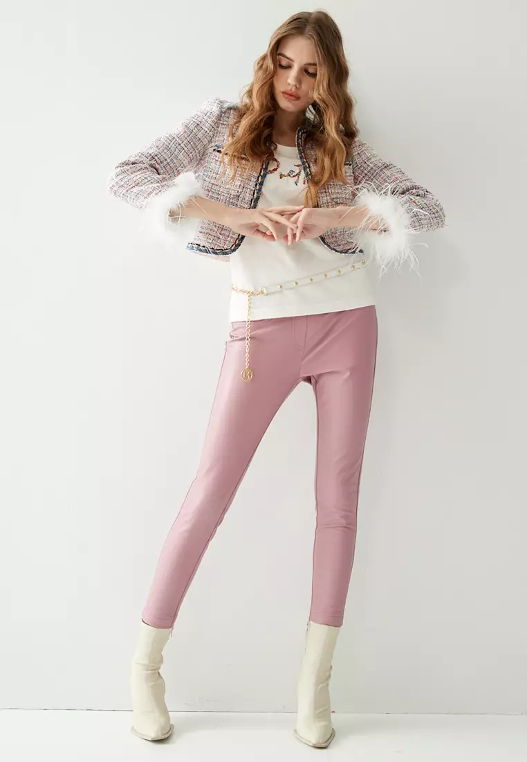 iROO Pink Basic Skinny Pants