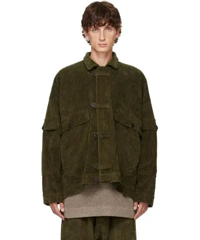 Jan-Jan Van Essche Green O-Project Wide Wale Corduroy Jacket