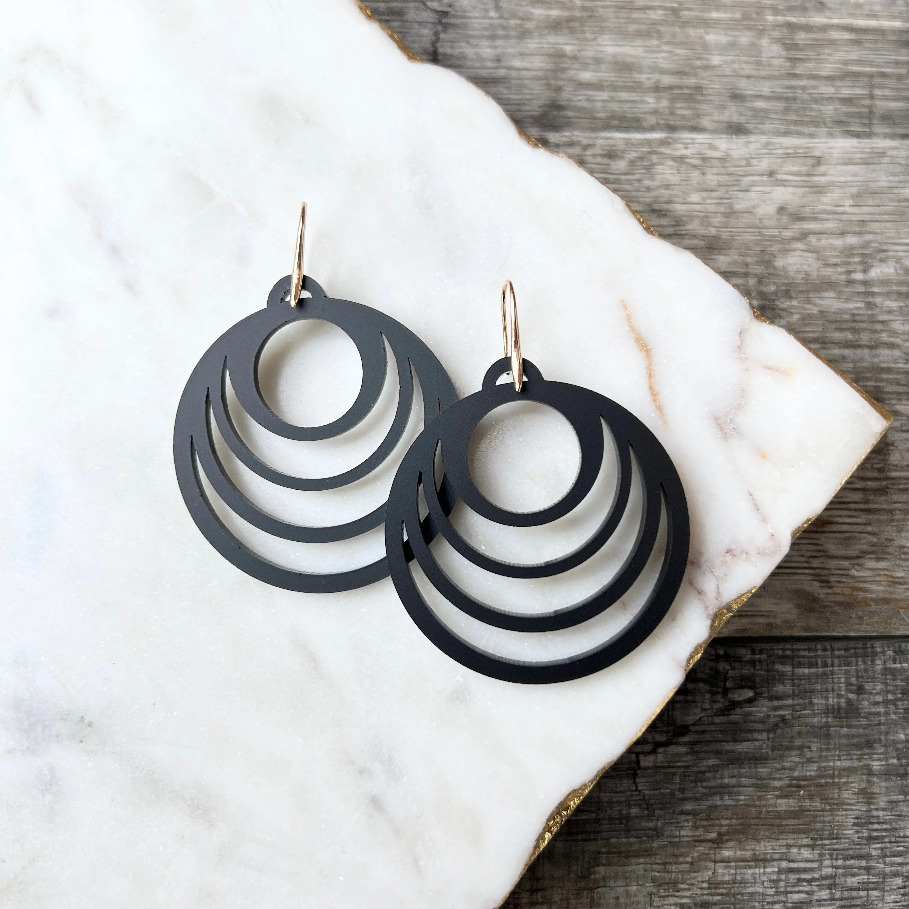 Joy Drops - Matte Black - Acrylic Earrings