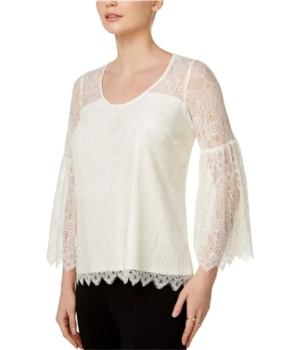 Kensie Womens Lantern-Sleeve Knit Blouse