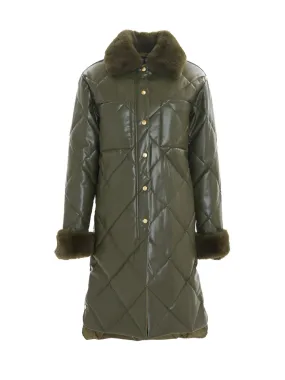 		Kym  Olive Faux Fur Coat	