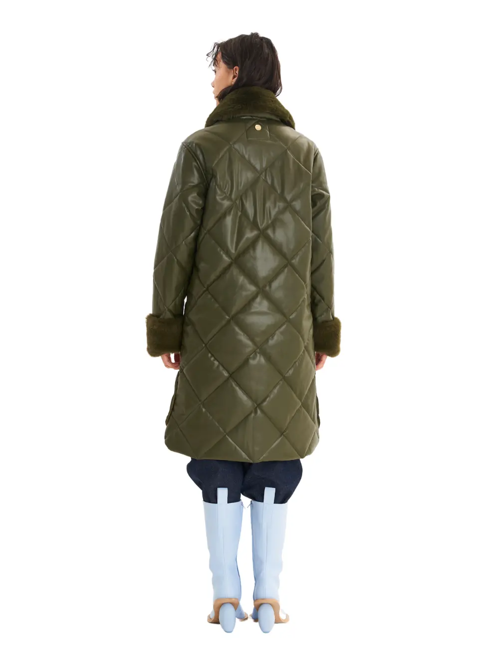 		Kym  Olive Faux Fur Coat	