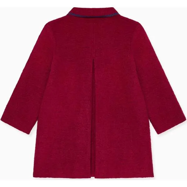 La Coqueta Burgundy Henrietta Girl Coat