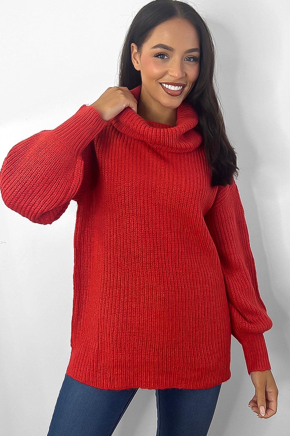 Large Cowl Neck Slouchy Fit Pullover