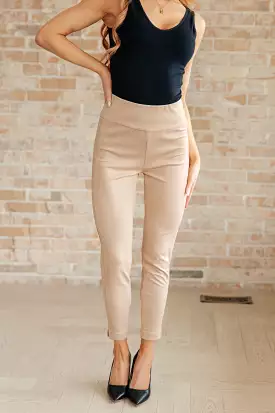 Magic Ankle Crop Skinny Pants in Khaki