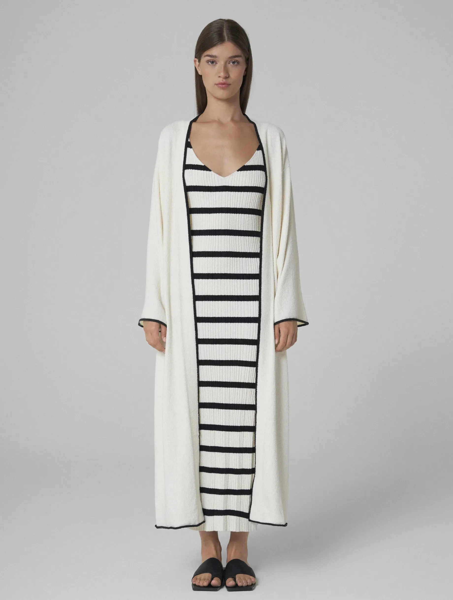 MAHA Knitted maxi-coat ecru