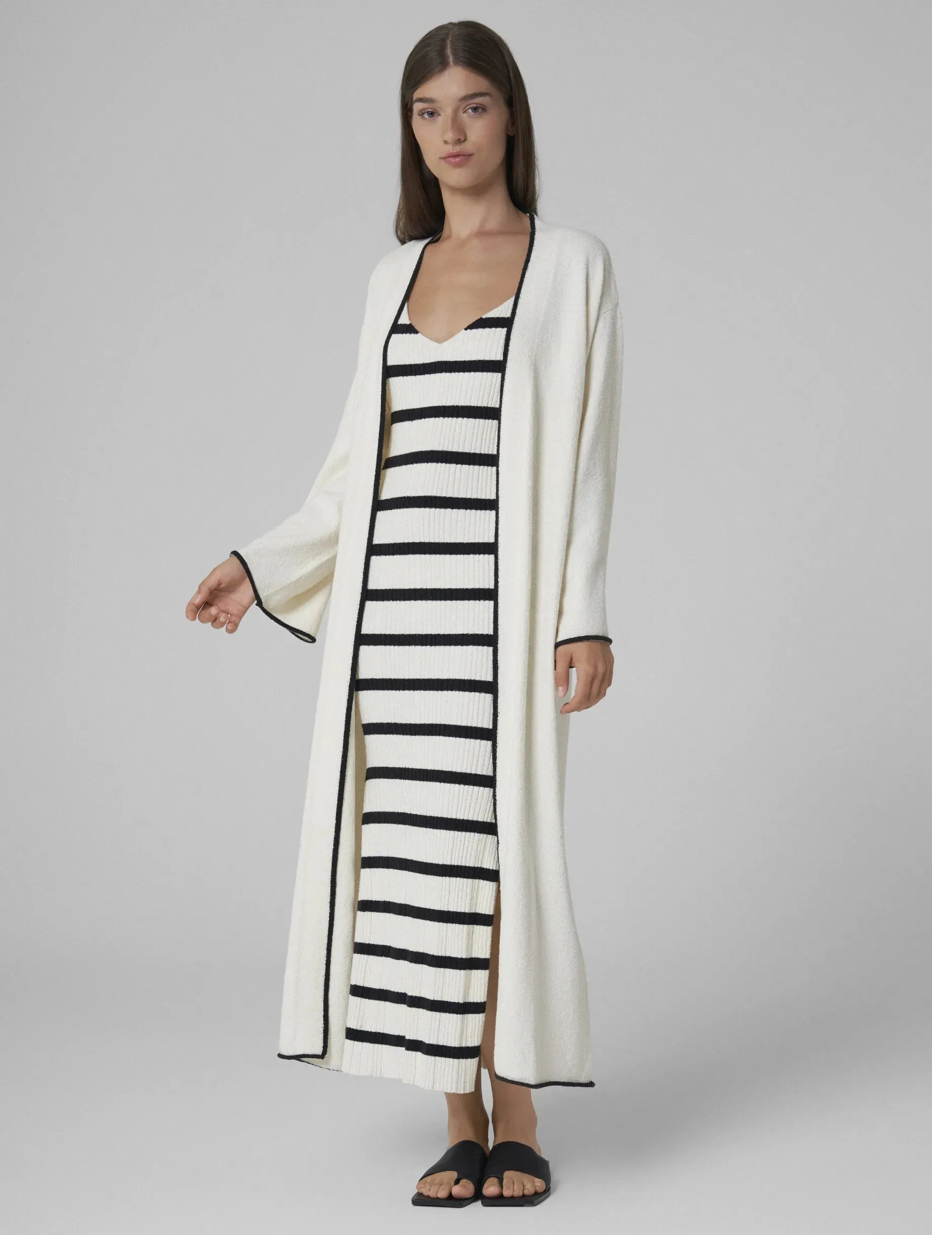 MAHA Knitted maxi-coat ecru