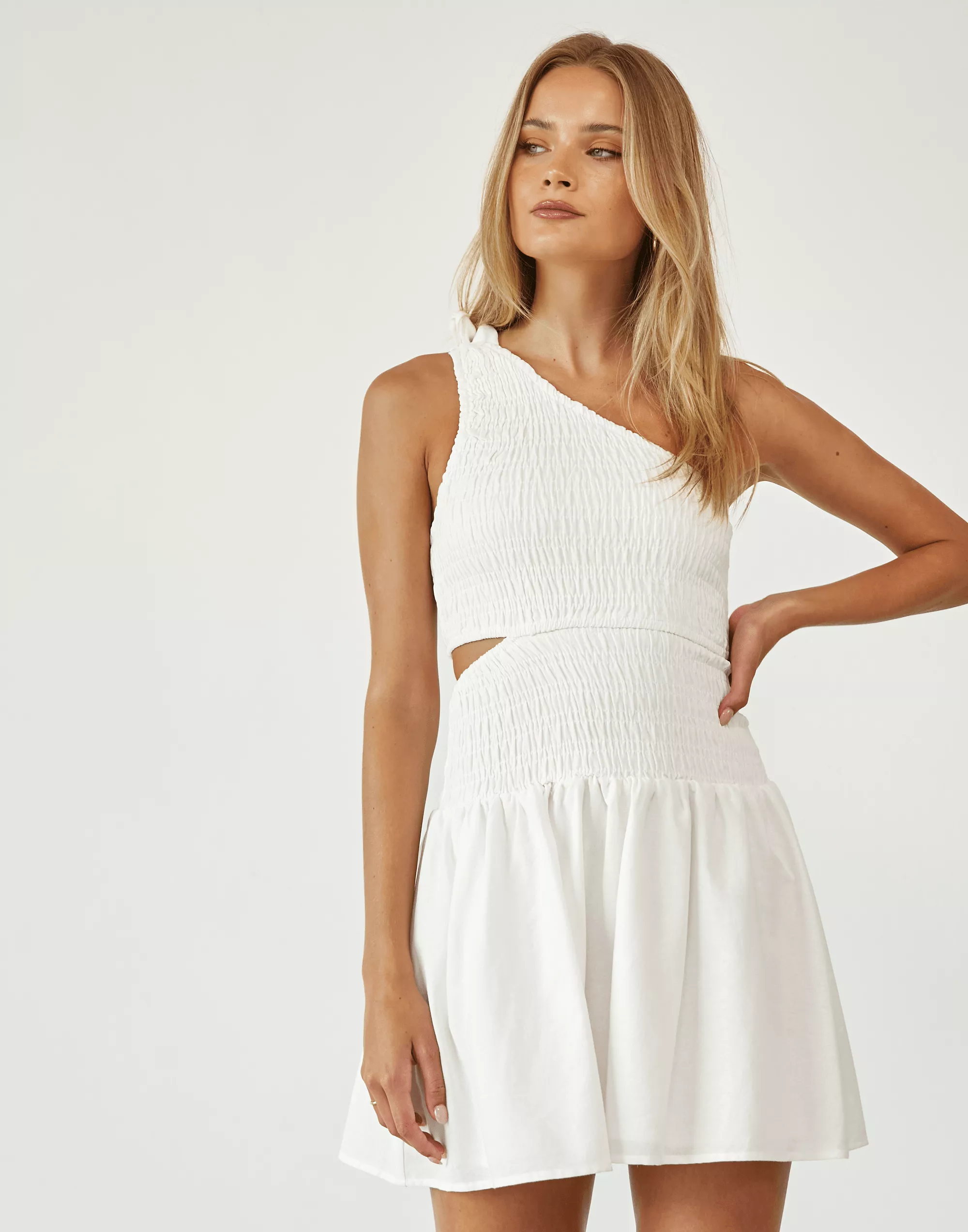 Mailee Mini Dress (White)