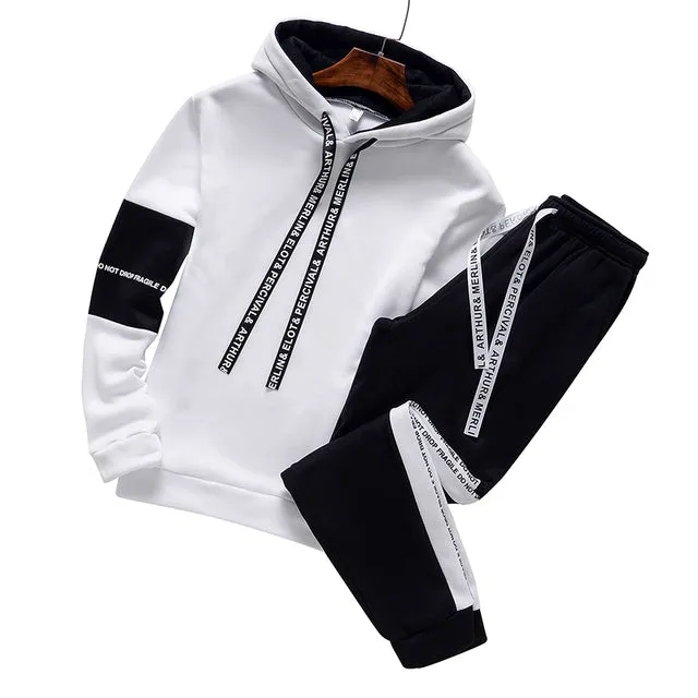 MBluxy Winter Hoodie Sets Men Tracksuit