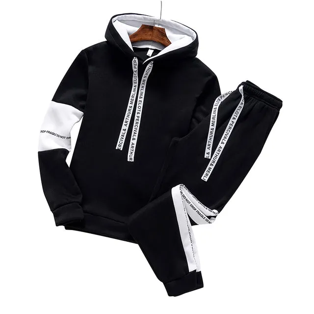 MBluxy Winter Hoodie Sets Men Tracksuit