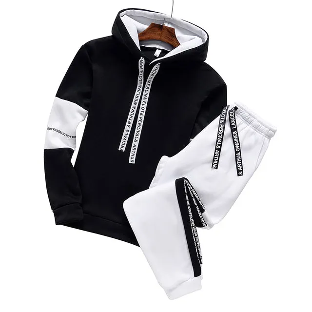 MBluxy Winter Hoodie Sets Men Tracksuit