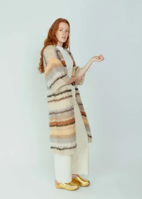 Mohair Light Coat - Sand Stripe