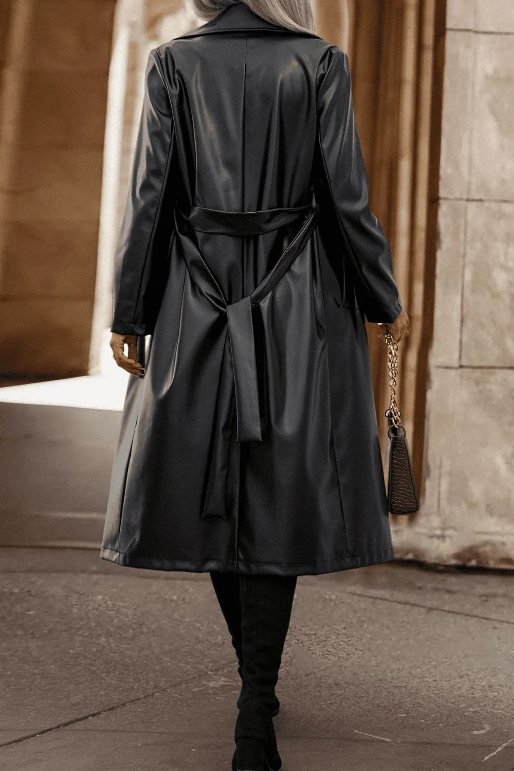 Mona Vegan Leather Trench Coat