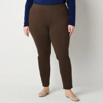 new!St. John's Bay-Plus Womens Skinny Pull-On Pants