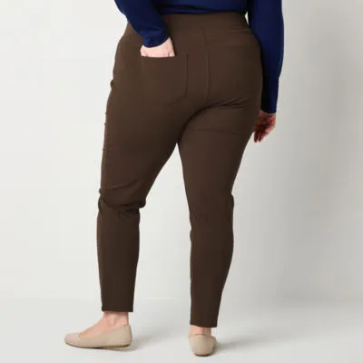 new!St. John's Bay-Plus Womens Skinny Pull-On Pants