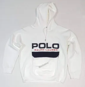 Nwt Polo Ralph White Polo Spellout Pocket Hoodie