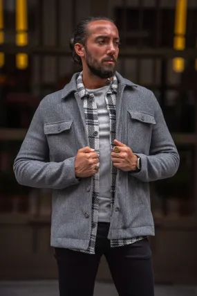 Paris Gray Slim Fit Double Pocket Wool Coat