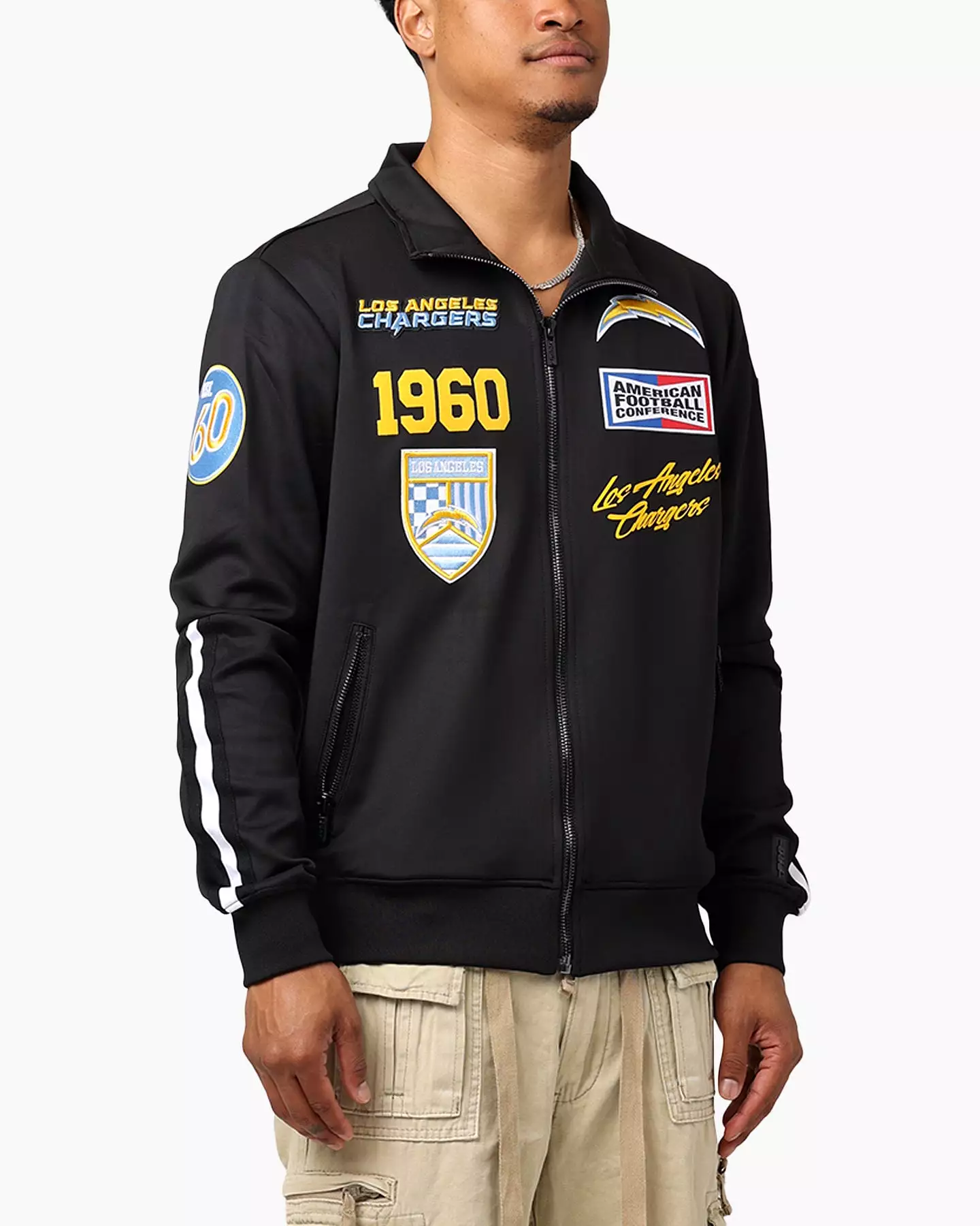 Pro Standard Los Angeles Chargers Fast Lane Track Jacket Black