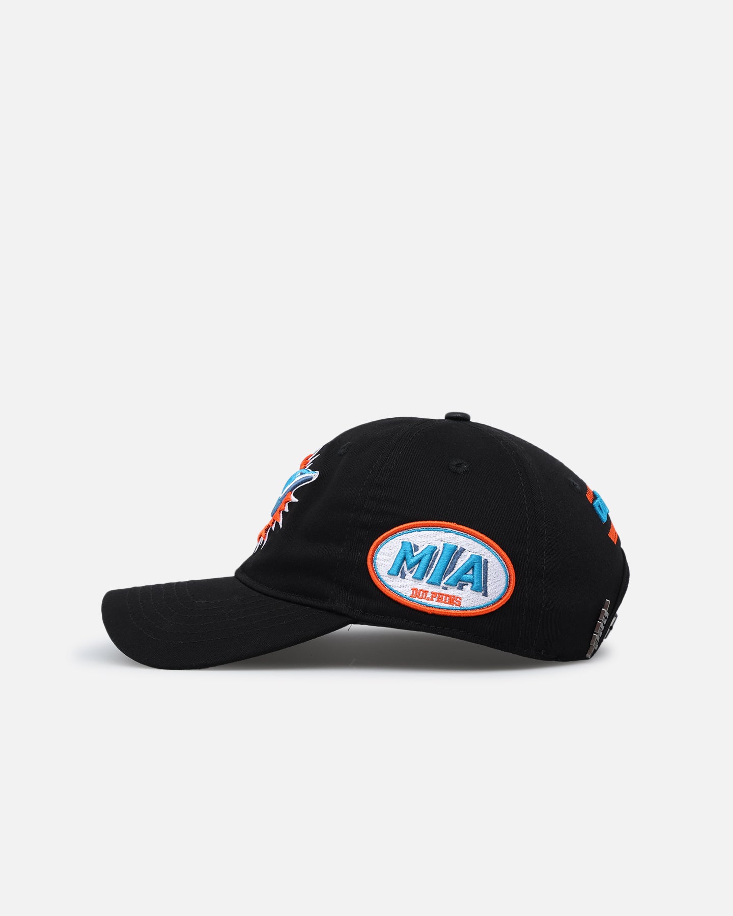 Pro Standard Miami Dolphins Fast Lane Logo Dad Hat Strapback Black