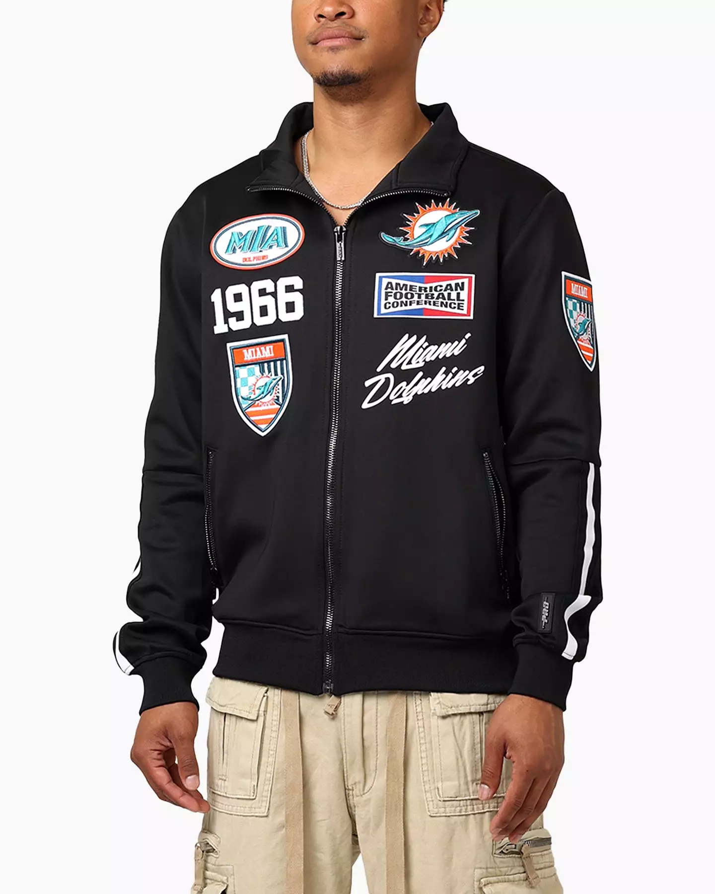 Pro Standard Miami Dolphins Fast Lane Track Jacket Black