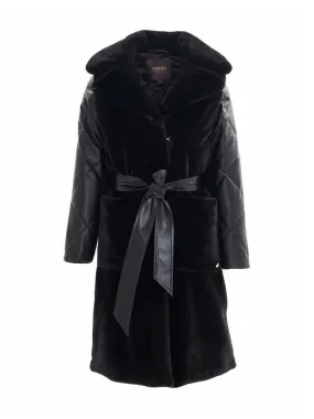 		Sadie  Black Faux Fur Coat	