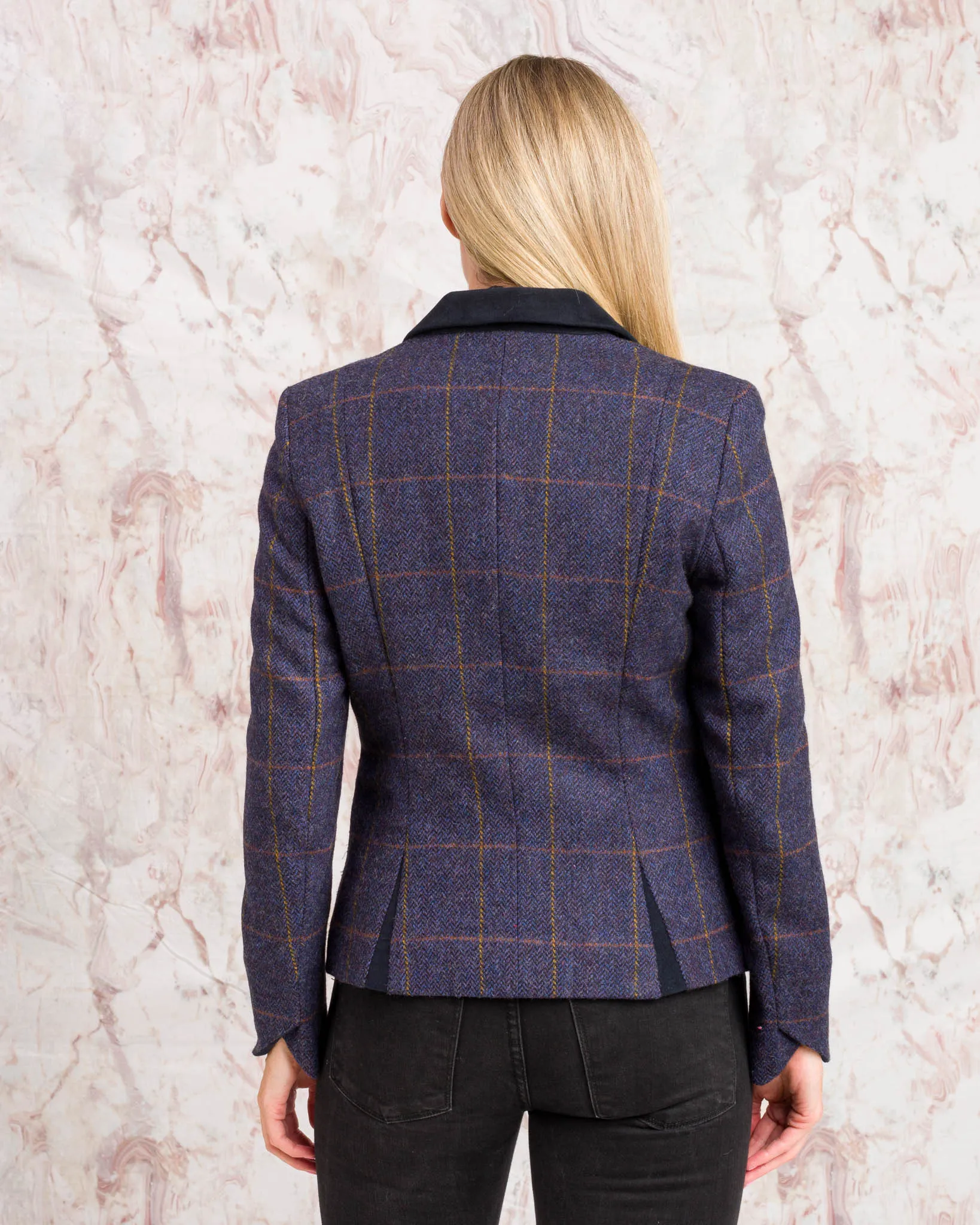 Sasha Tweed Jacket - Prussian Purple Check