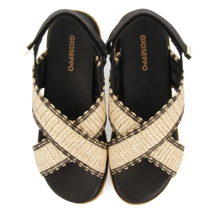 SPORTS SANDALS WITH RAFIA STRAPS AND PLATFORM FOR WOMEN ODRIE