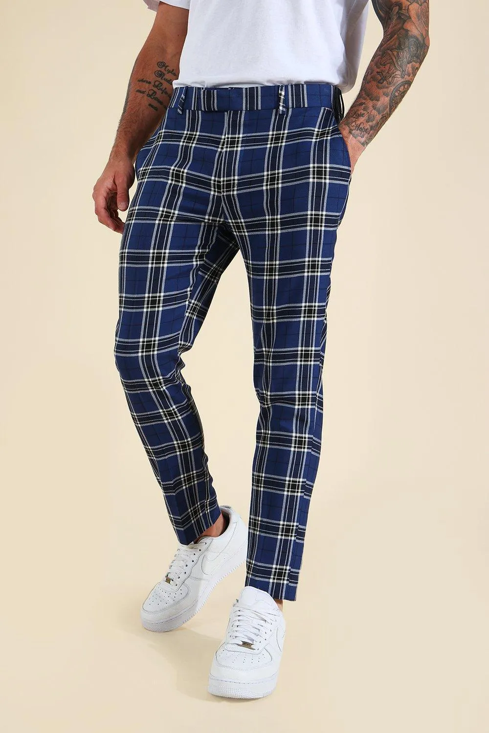 Super Skinny Crop Check Tailored Trouser