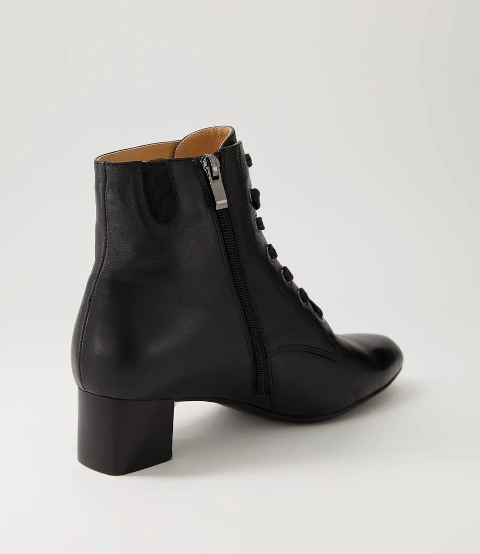 SUPERSOFT Magic Black Leather Ankle Boots