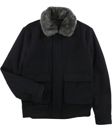 Tasso Elba Mens Faux-Fur Collar Aviator Jacket