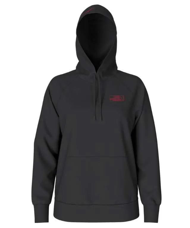 The North Face Women’s Graphic Injection Hoodie – TNF Black/Brilliant Coral