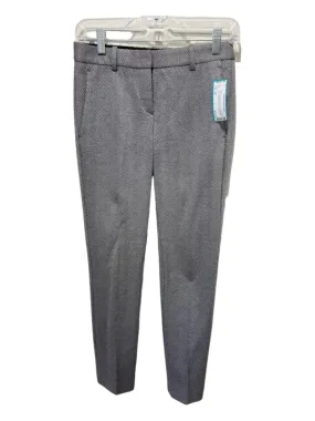 Theory Size 00 Gray Viscose Blend Herringbone Mid Rise Skinny Front Seam Pants