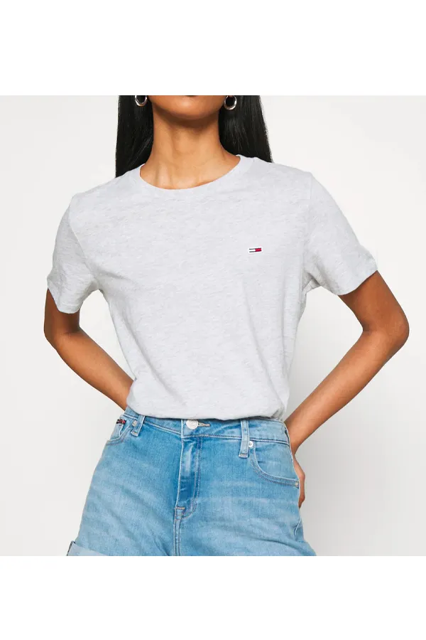 Tommy Hilfiger Women Regular Logo Tee Grey