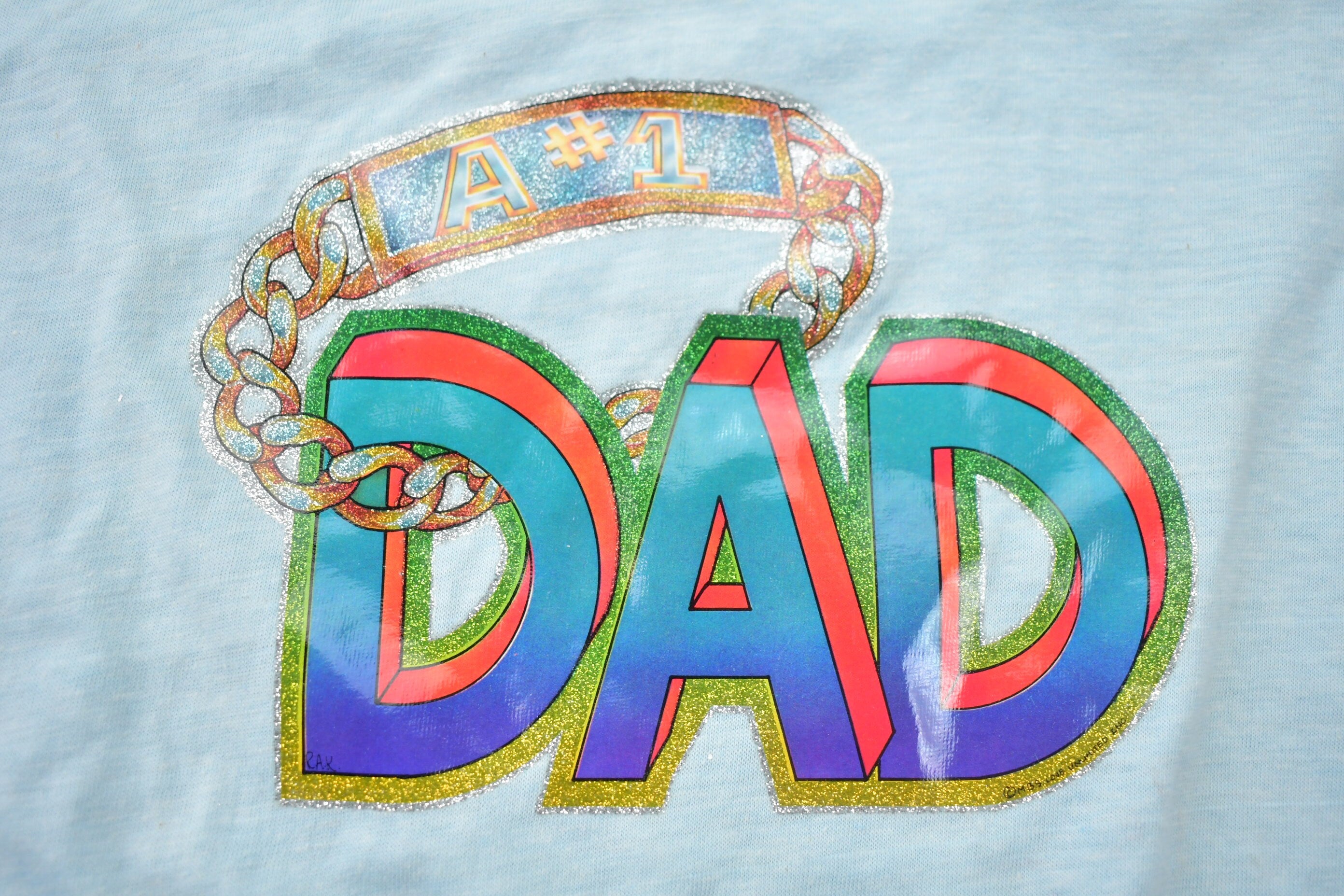 Vintage 1980s A #1 Dad Ringer T-Shirt / Streetwear / Retro Style / Single Stitch / Made In Canada / 80s Graphic Tee / Fathers Da