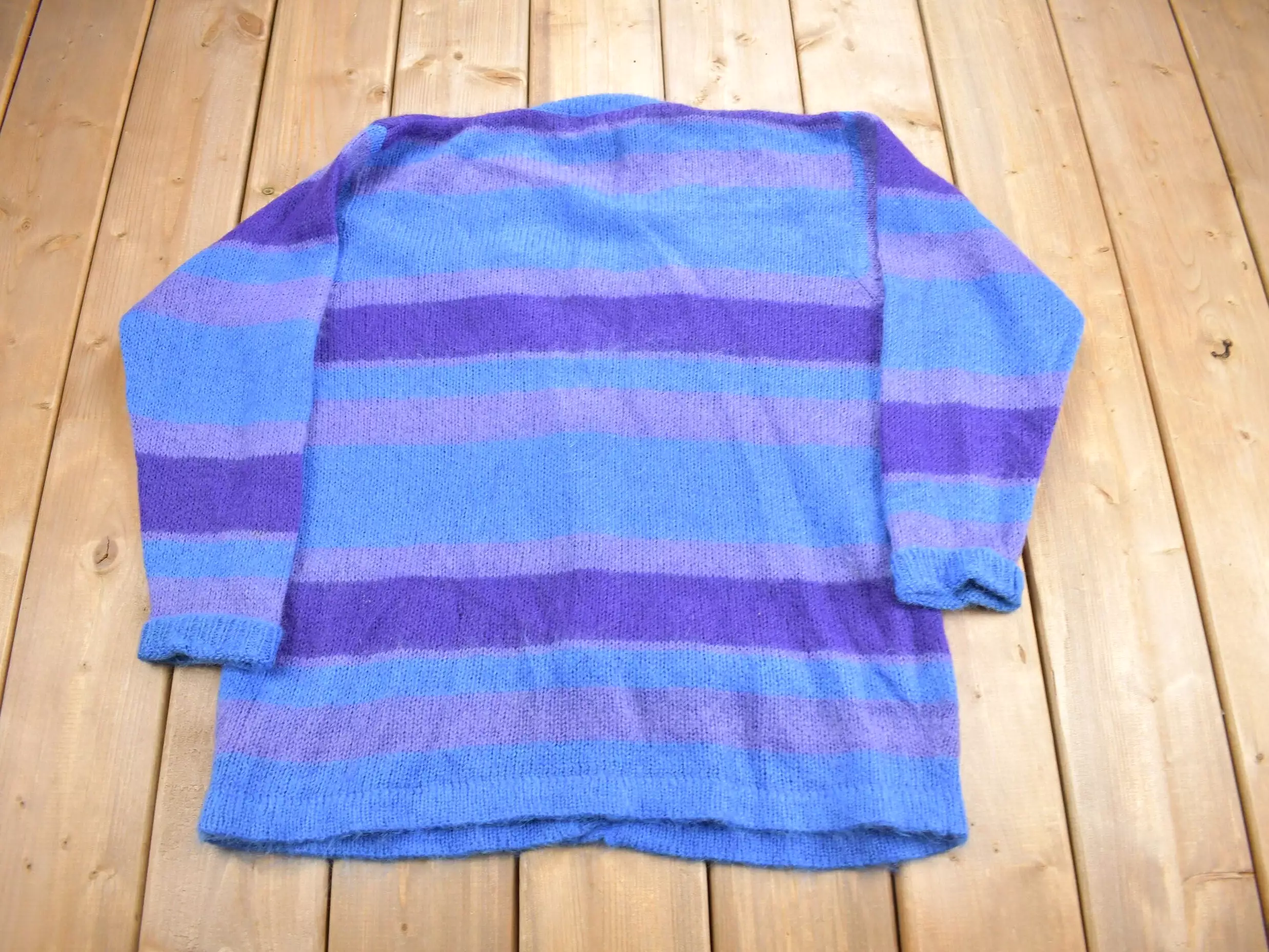 Vintage 1980s Abercrombie & Fitch Mohair Knit Cardigan Sweater / Vintage Cardigan / Button Up / Striped