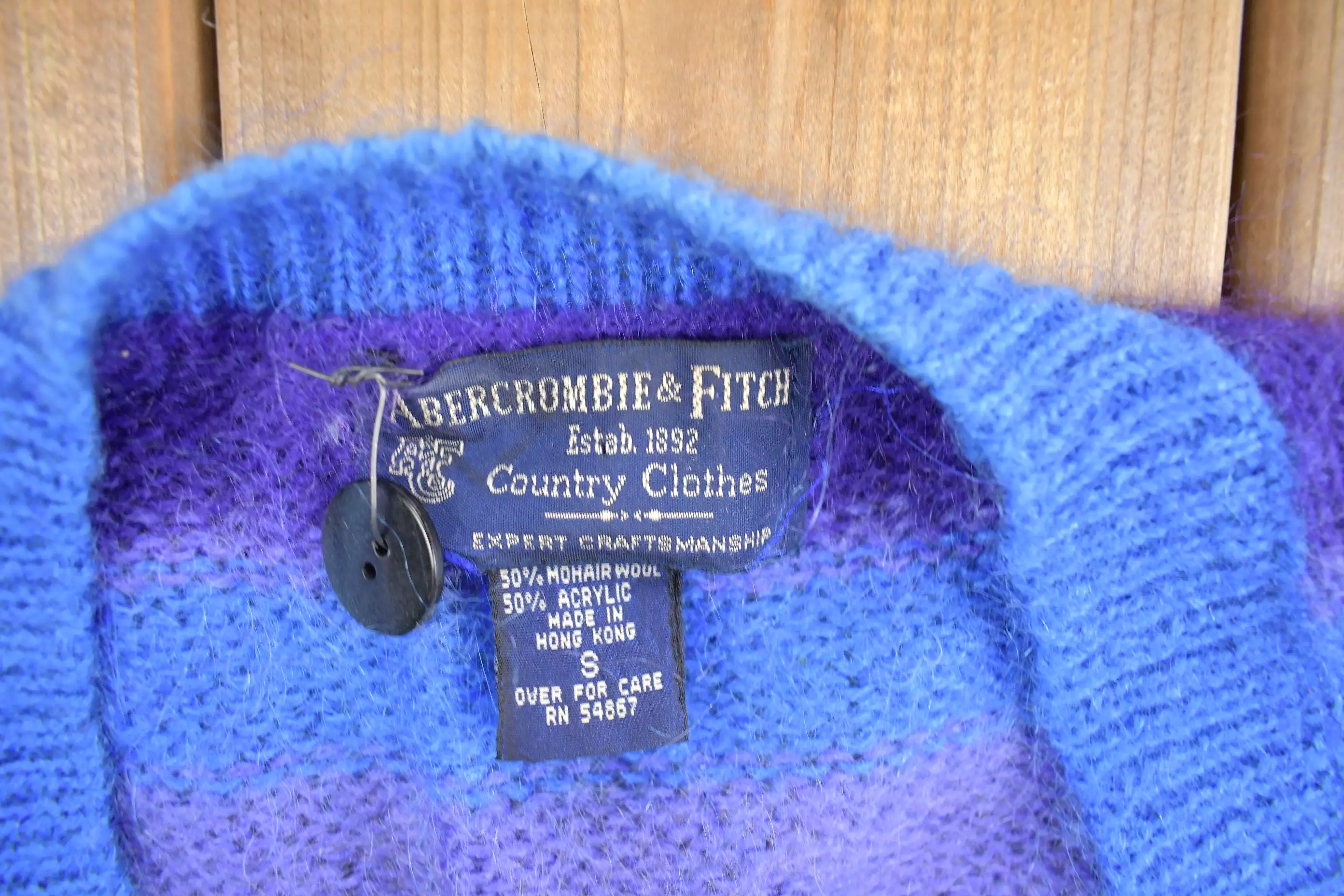 Vintage 1980s Abercrombie & Fitch Mohair Knit Cardigan Sweater / Vintage Cardigan / Button Up / Striped