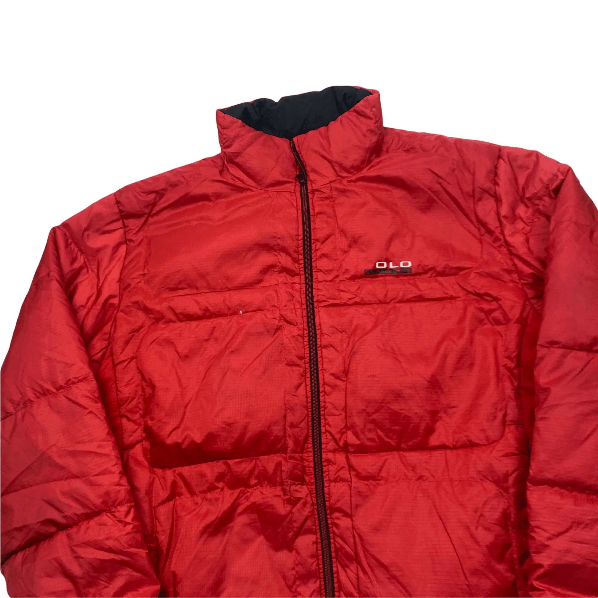 Vintage 90s Red Polo Sport Spell-Out Puffer Coat/ Jacket - Extra Large