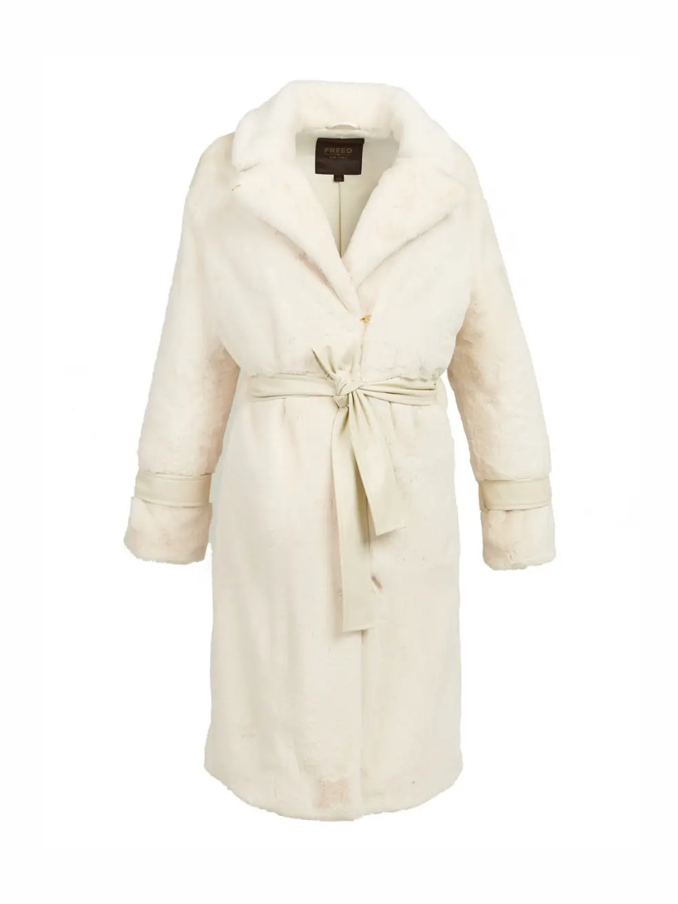 		Violet  Cream Faux Fur Coat	