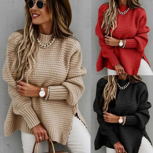 Women's Sweater Long Sleeve Sweaters & Cardigans Casual Solid Color