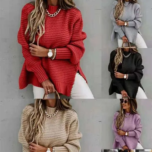 Women's Sweater Long Sleeve Sweaters & Cardigans Casual Solid Color