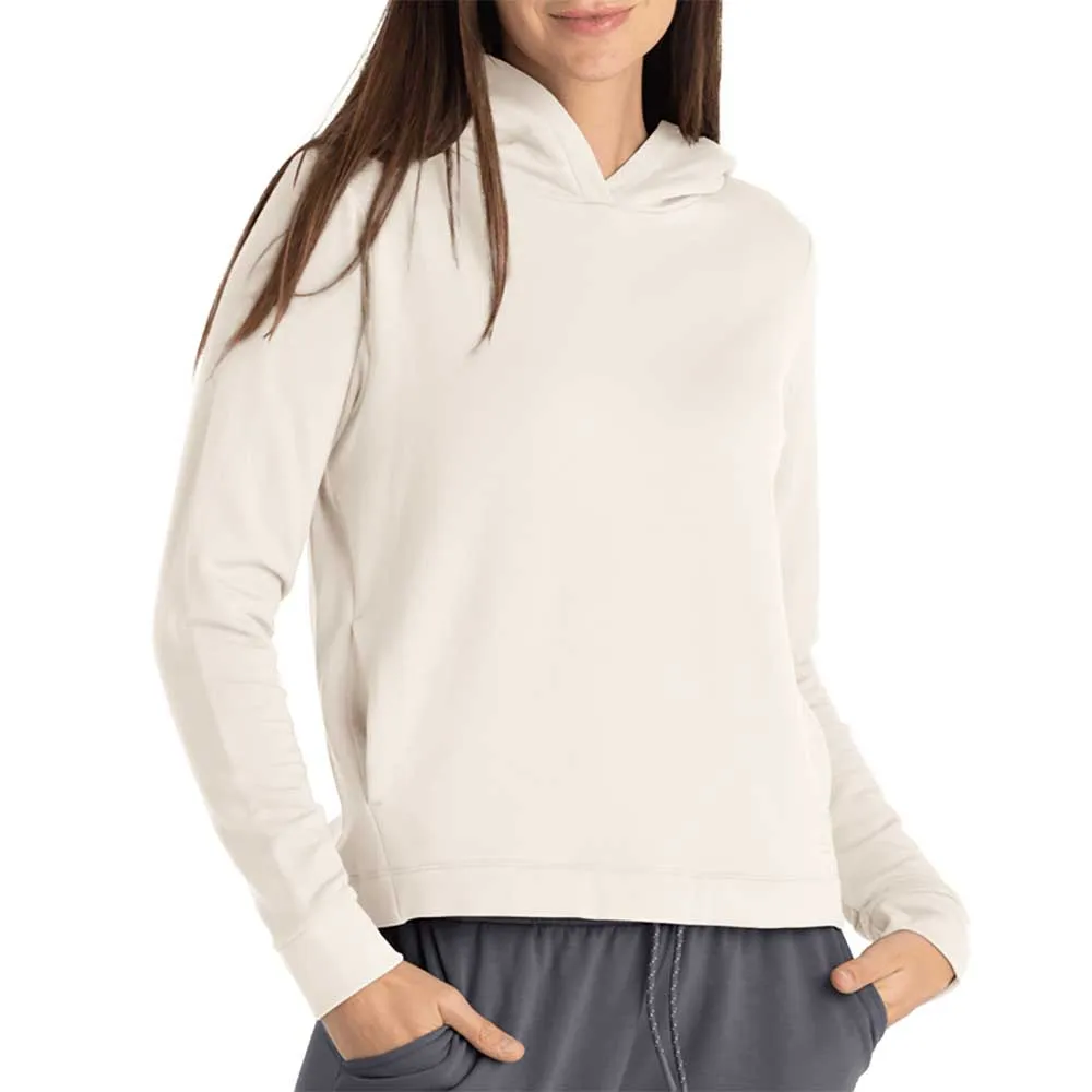 Women's Bamboo Lightweight Fleece Cropped Hoodie - Stone