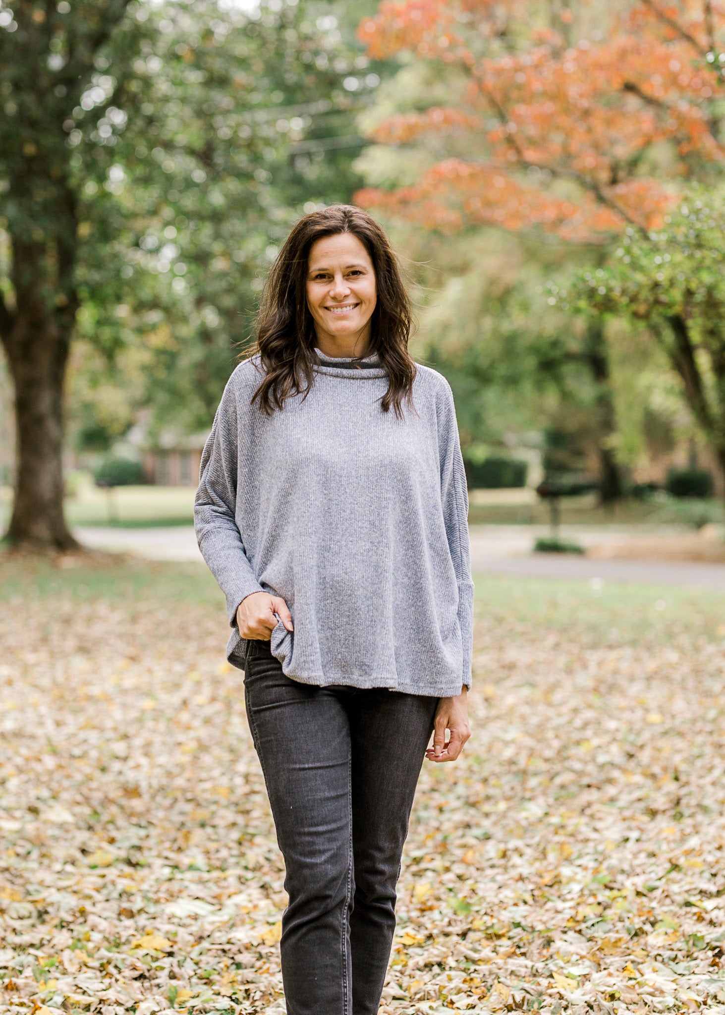 X Cloudy Blue Cowl Neck Sweater